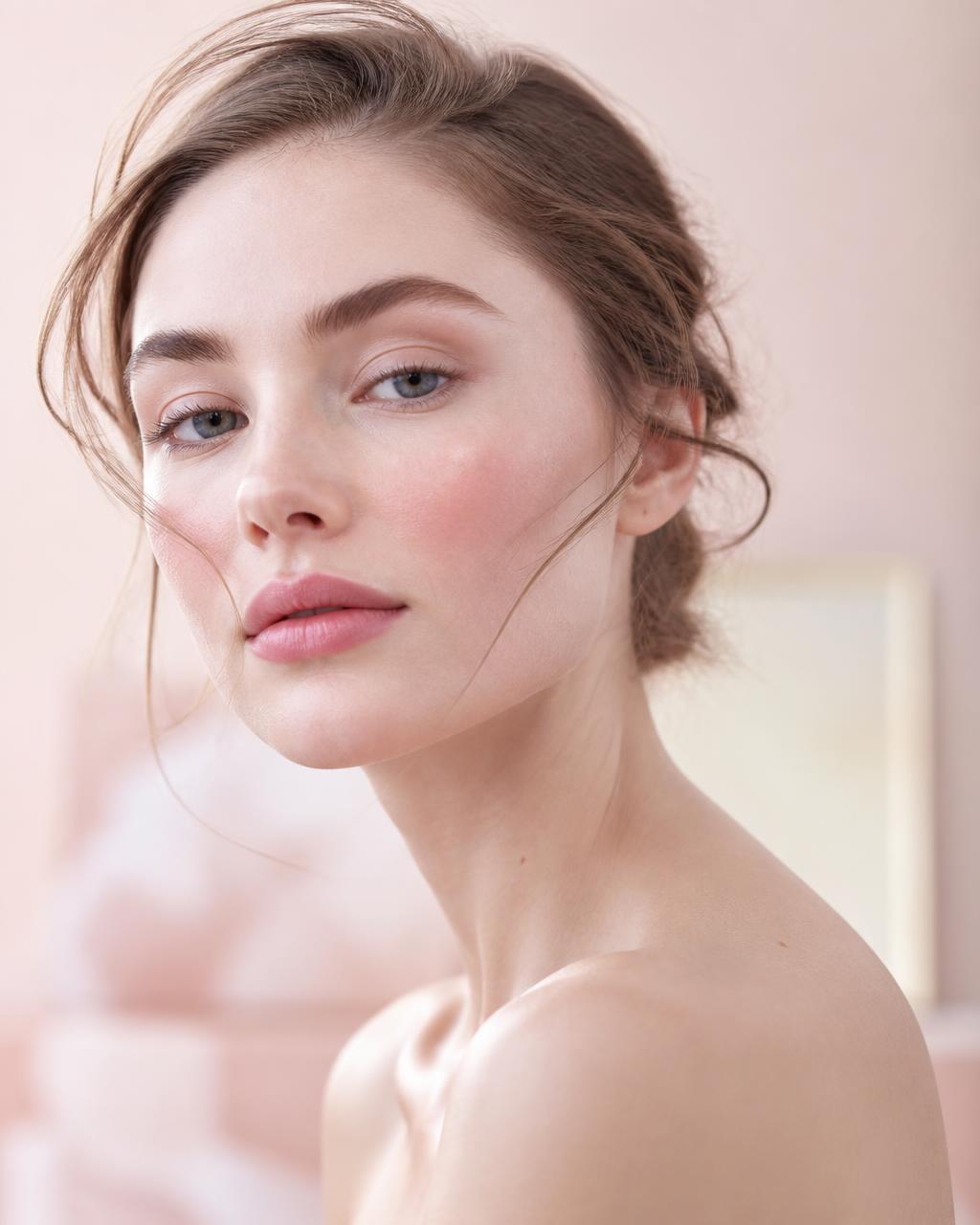 Fair skin tone wearing Benex Couture Blush in 03 Rose Quartz